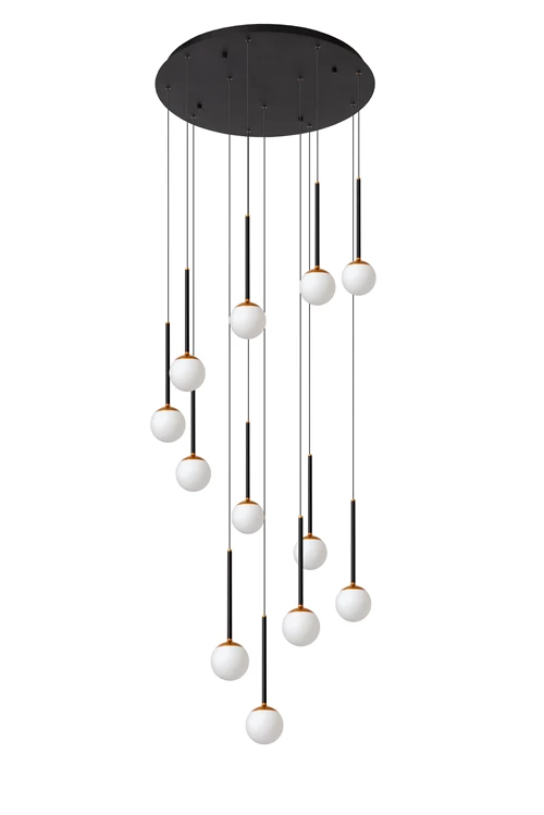 Lucide CALINA - Pendant light - Ø 69,9 cm - LED Dim. - CCT - 12x7W 2200K/3300K - Black | Premium - turned off
